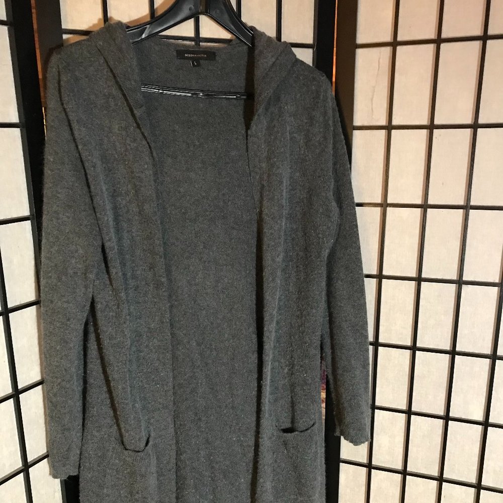 BCBG Grey Cashmere Cardigan Women's Size Large